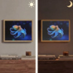 Octopus - Stippen - Blauw - Zee Light Box met batterij (Wandlamp) middel -sfeer3