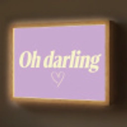 Oh darling - Hart - Paars Light Box met batterij (Wandlamp) middel -z3d_website