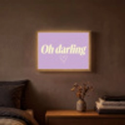 Oh darling - Hart - Paars Light Box met batterij (Wandlamp) middel -sfeer4