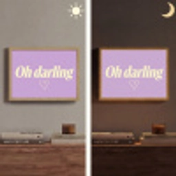Oh darling - Hart - Paars Light Box met batterij (Wandlamp) middel -sfeer3