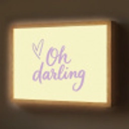 Oh darling - Geel - Hart Light Box met batterij (Wandlamp) middel -z3d_website
