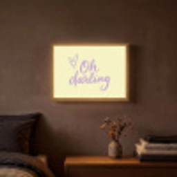 Oh darling - Geel - Hart Light Box met batterij (Wandlamp) middel -sfeer4