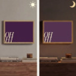Oh hi - Paars - Cursief Light Box met batterij (Wandlamp) middel -sfeer3