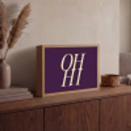 Oh hi - Paars - Minimalistisch Light Box met batterij (Wandlamp) middel -sfeer2