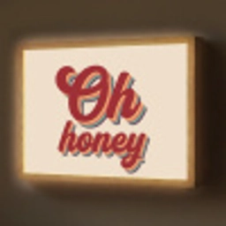 Oh honey - Rood - Schaduw Light Box met batterij (Wandlamp) middel -z3d_website