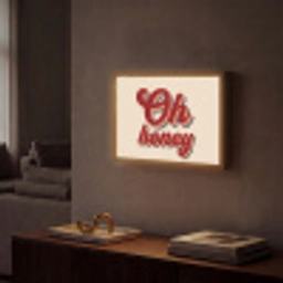 Oh honey - Rood - Schaduw Light Box met batterij (Wandlamp) middel -sfeer1