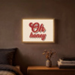 Oh honey - Rood - Schaduw Light Box met batterij (Wandlamp) middel -sfeer4