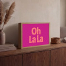 Oh la la - Luipaardprint - Roze Light Box met batterij (Wandlamp) middel -sfeer2