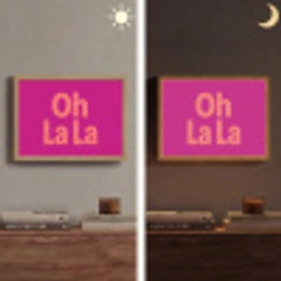 Oh la la - Luipaardprint - Roze Light Box met batterij (Wandlamp) middel -sfeer3