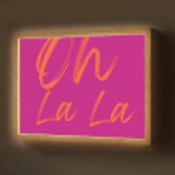 Oh la la - Oranje - Roze Light Box met batterij (Wandlamp) middel -z3d_website