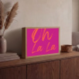 Oh la la - Oranje - Roze Light Box met batterij (Wandlamp) middel -sfeer2