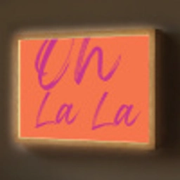 Oh la la - Oranje - Roze - Grafisch Light Box met batterij (Wandlamp) middel -z3d_website