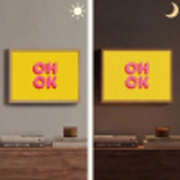 Oh ok - 3D - Geel - Roze Light Box met batterij (Wandlamp) middel -sfeer3