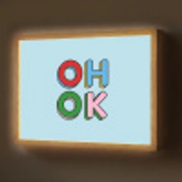 Oh ok - Blauw - Kleurrijk Light Box met batterij (Wandlamp) middel -z3d_website