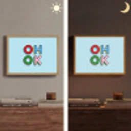 Oh ok - Blauw - Kleurrijk Light Box met batterij (Wandlamp) middel -sfeer3