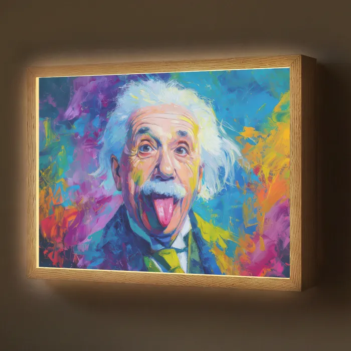 Oude man - Expressief - Kleurrijk Light Box met batterij (Wandlamp) middel -z3d_website