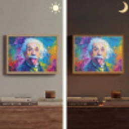 Oude man - Expressief - Kleurrijk Light Box met batterij (Wandlamp) middel -sfeer3