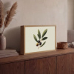 Olijftak - Donkergroen - Olijven Light Box met batterij (Wandlamp) middel -sfeer2