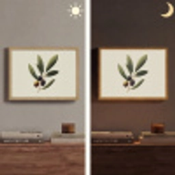 Olijftak - Donkergroen - Olijven Light Box met batterij (Wandlamp) middel -sfeer3