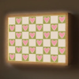 Olijfgroen - Hartjes - Patroon - Retro Light Box met batterij (Wandlamp) middel 907 -z3d_website
