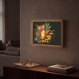Olijfolie - Graffiti - Peper - Olijven - Modern Light Box met batterij (Wandlamp) middel -sfeer1