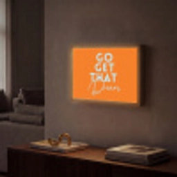 Oranje - Blauw - Go get that dream Light Box met batterij (Wandlamp) middel -sfeer1