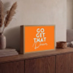 Oranje - Blauw - Go get that dream Light Box met batterij (Wandlamp) middel -sfeer2