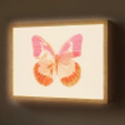 Oranje - Vlinder - Minimalistisch Light Box met batterij (Wandlamp) middel -z3d_website