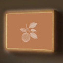 Sinaasappel - Getekend - Bladeren - Bruin Light Box met batterij (Wandlamp) middel -z3d_website