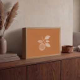 Sinaasappel - Getekend - Bladeren - Bruin Light Box met batterij (Wandlamp) middel -sfeer2