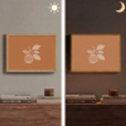 Sinaasappel - Getekend - Bladeren - Bruin Light Box met batterij (Wandlamp) middel -sfeer3