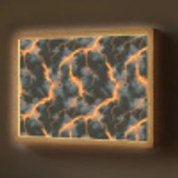 Oranje - Bliksem - Wolken Light Box met batterij (Wandlamp) middel 907 -z3d_website
