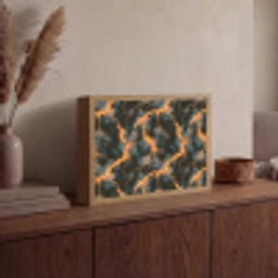 Oranje - Bliksem - Wolken Light Box met batterij (Wandlamp) middel 907 -sfeer2