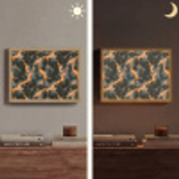 Oranje - Bliksem - Wolken Light Box met batterij (Wandlamp) middel 907 -sfeer3