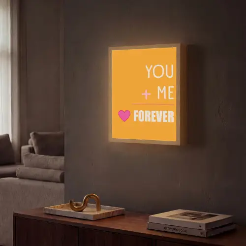 Oranje - Love - Valentijn Light Box met batterij (Wandlamp) middel -sfeer1
