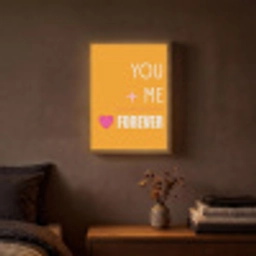 Oranje - Love - Valentijn Light Box met batterij (Wandlamp) middel -sfeer4