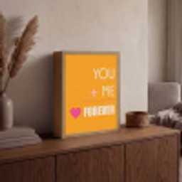 Oranje - Love - Valentijn Light Box met batterij (Wandlamp) middel -sfeer2