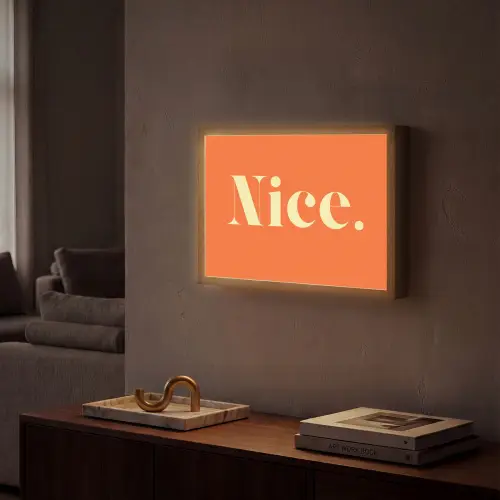 Oranje - Gebroken wit - Nice Light Box met batterij (Wandlamp) middel -sfeer1