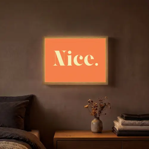 Oranje - Gebroken wit - Nice Light Box met batterij (Wandlamp) middel -sfeer4