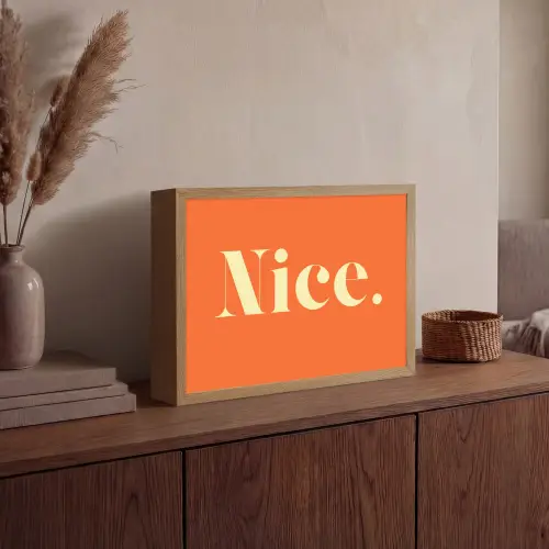 Oranje - Gebroken wit - Nice Light Box met batterij (Wandlamp) middel -sfeer2