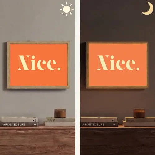 Oranje - Gebroken wit - Nice Light Box met batterij (Wandlamp) middel -sfeer3
