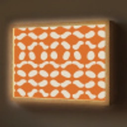 Oranje - Organische vormen - Wit Light Box met batterij (Wandlamp) middel 907 -z3d_website