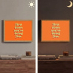 Oranje - Slow down you're doing fine - Retro Light Box met batterij (Wandlamp) middel -sfeer3