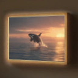 Orka - Zee - Zonsondergang Light Box met batterij (Wandlamp) middel -z3d_website