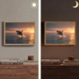 Orka - Zee - Zonsondergang Light Box met batterij (Wandlamp) middel -sfeer3