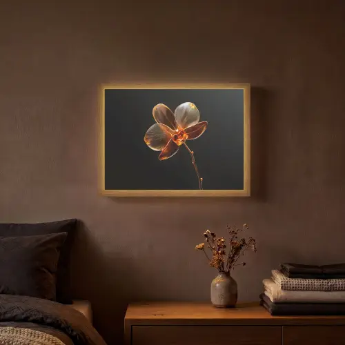 Orchidee - Doorzichtig - Bloem Light Box met batterij (Wandlamp) middel -sfeer4