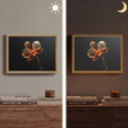 Orchidee - Doorzichtig - Bloem Light Box met batterij (Wandlamp) middel -sfeer3