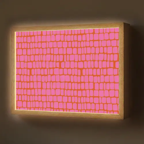 Organisch - Raster - Roze Light Box met batterij (Wandlamp) middel 907 -z3d_website