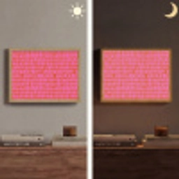 Organisch - Raster - Roze Light Box met batterij (Wandlamp) middel 907 -sfeer3