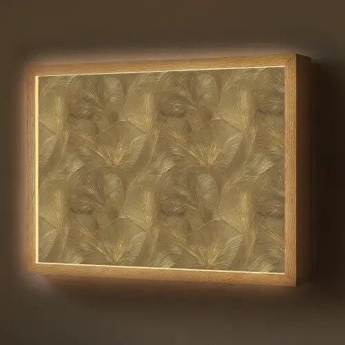 Organisch - Lijnen - Goud Light Box met batterij (Wandlamp) middel 907 -z3d_website